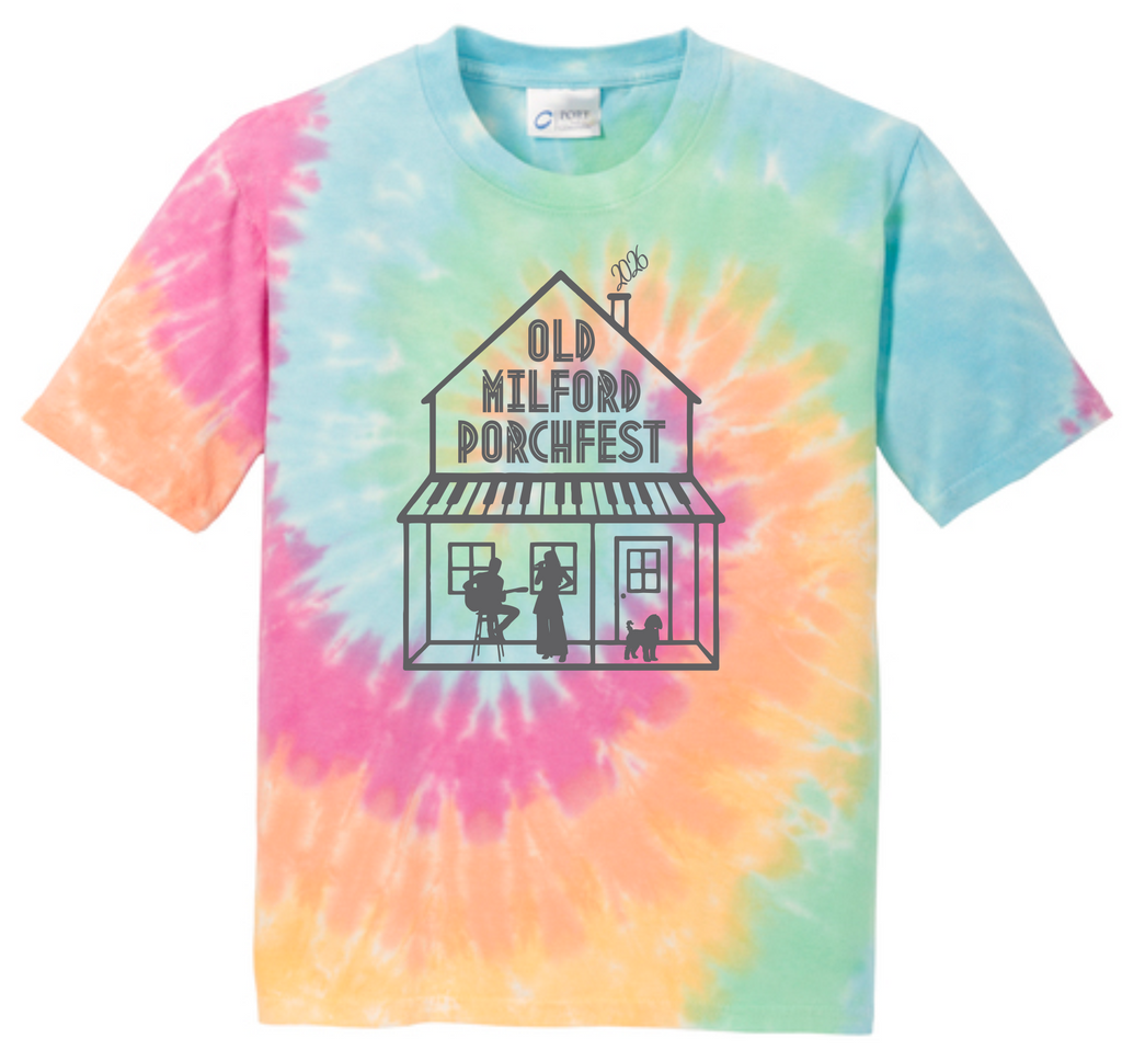 Tie Dye Porch Party Short Sleeve Tee PC147Y - Pastel Rainbow - Port & Co™ YOUTH Tie-Dye Tee