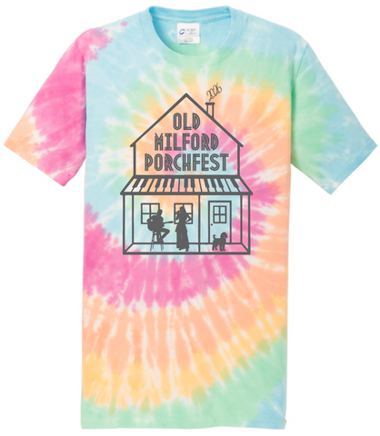 Tie Dye Porch Party Short Sleeve Tee PC147 - Pastel Rainbow - Port & Co™ ADULT Tie-Dye Tee