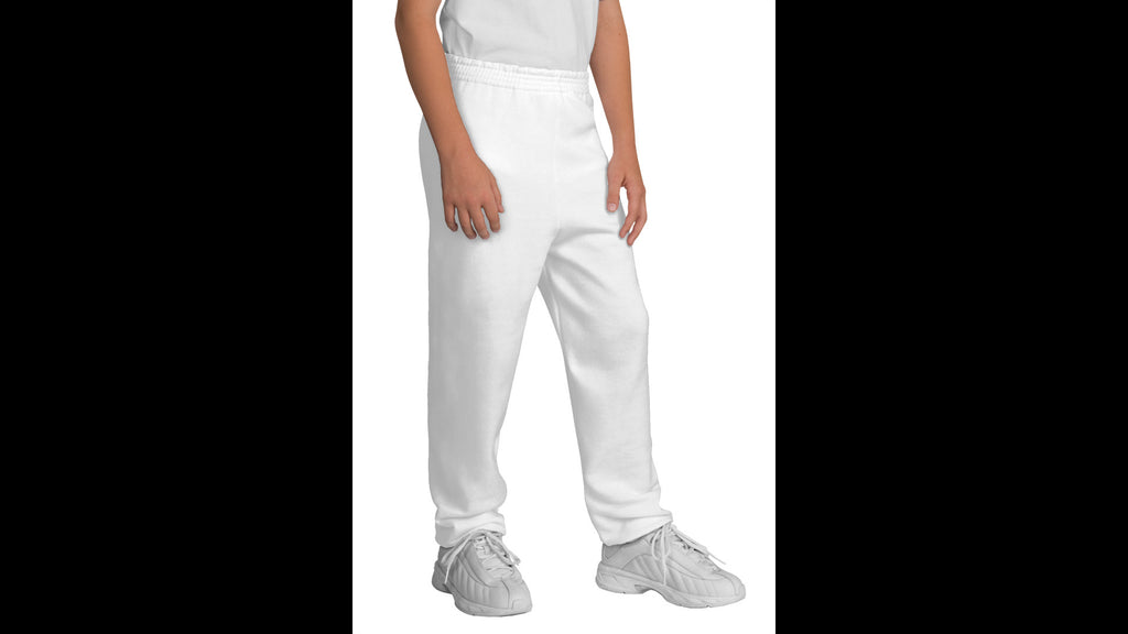 Youth White Sweatpants with Pockets