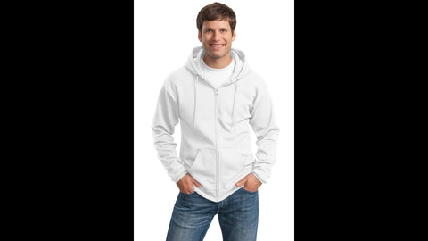 White Hooded Full-Zip Sweatshirt